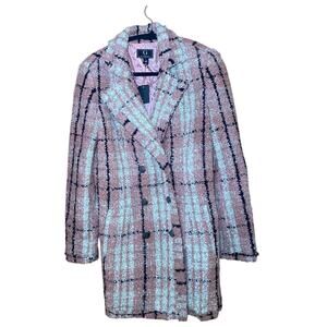 Pink Black White Tweed Blazer Silk Lined - New with Tags